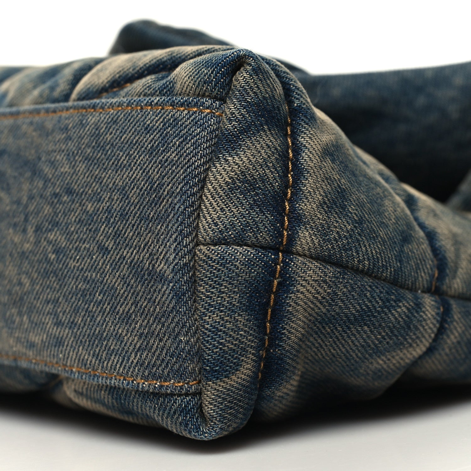 Saint Laurent Denim Quilted Toy Loulou Puffer Monogram Chain Satchel Rodeo Blue 10 of 11