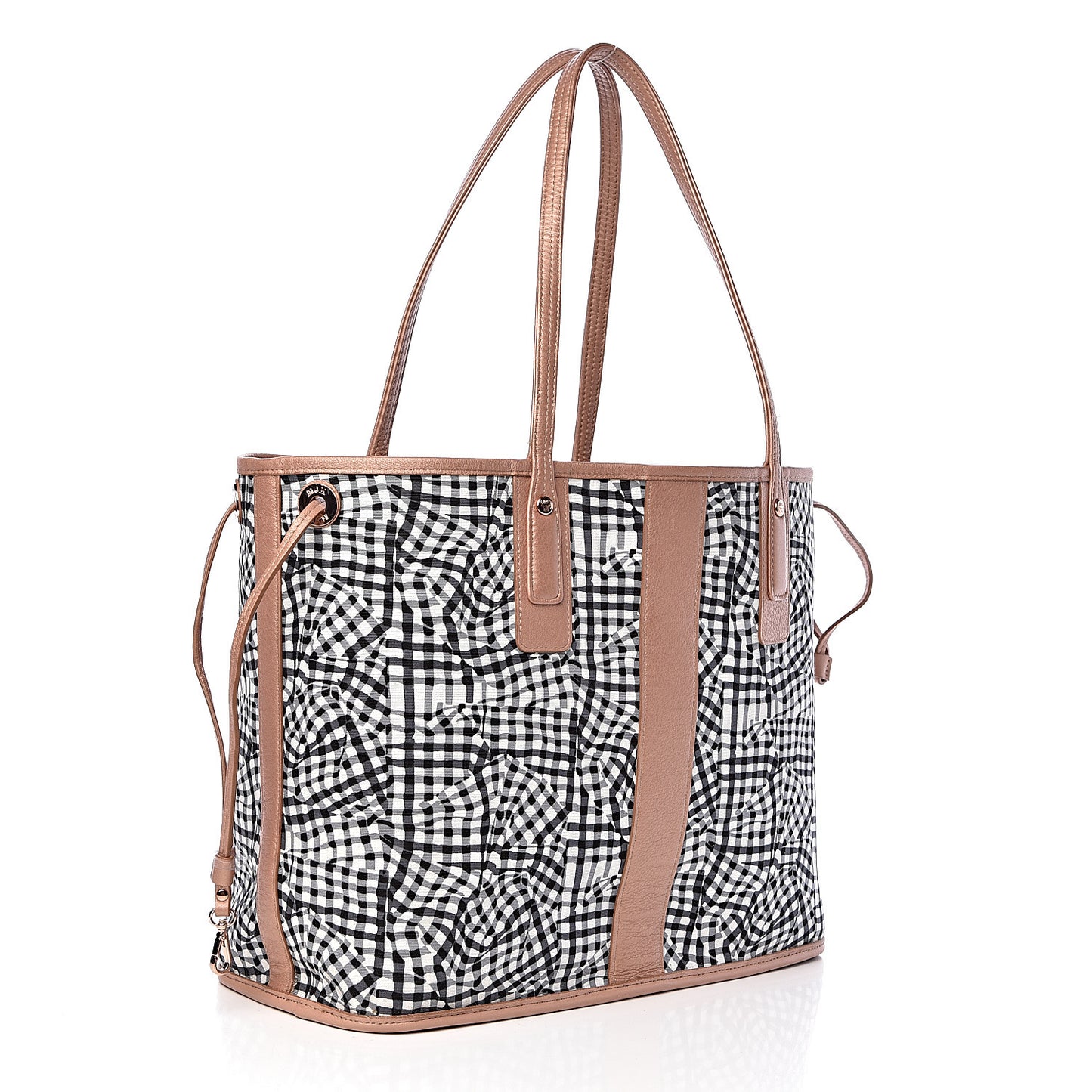 Metallic Visetos Medium Liz Reversible Shopper Tote Champagne Gold