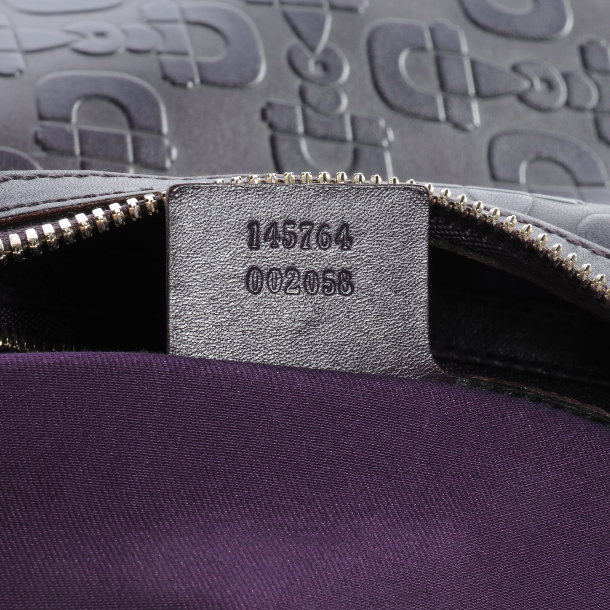 Gucci Leather Horsebit Embossed Glam Hobo Purple 7 of 8