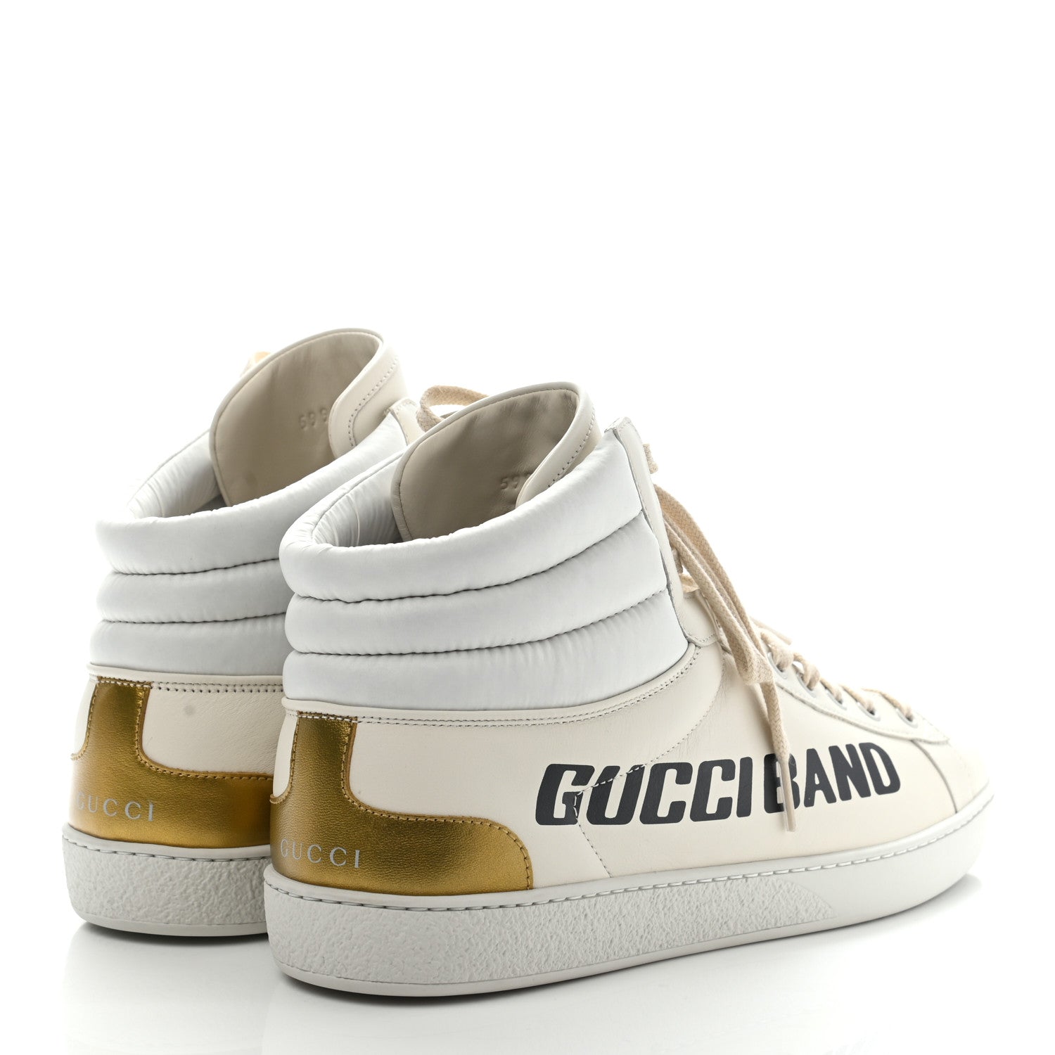 Gucci Calfskin Gucci Band Mens Ace High Top Sneakers 11 Mystic White 4 of 14