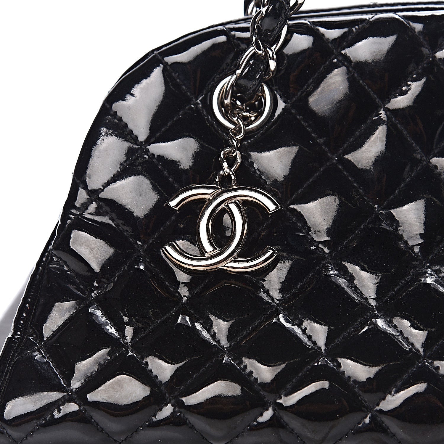 Chanel Patent Quilted Medium Just Mademoiselle Black 12 of 12