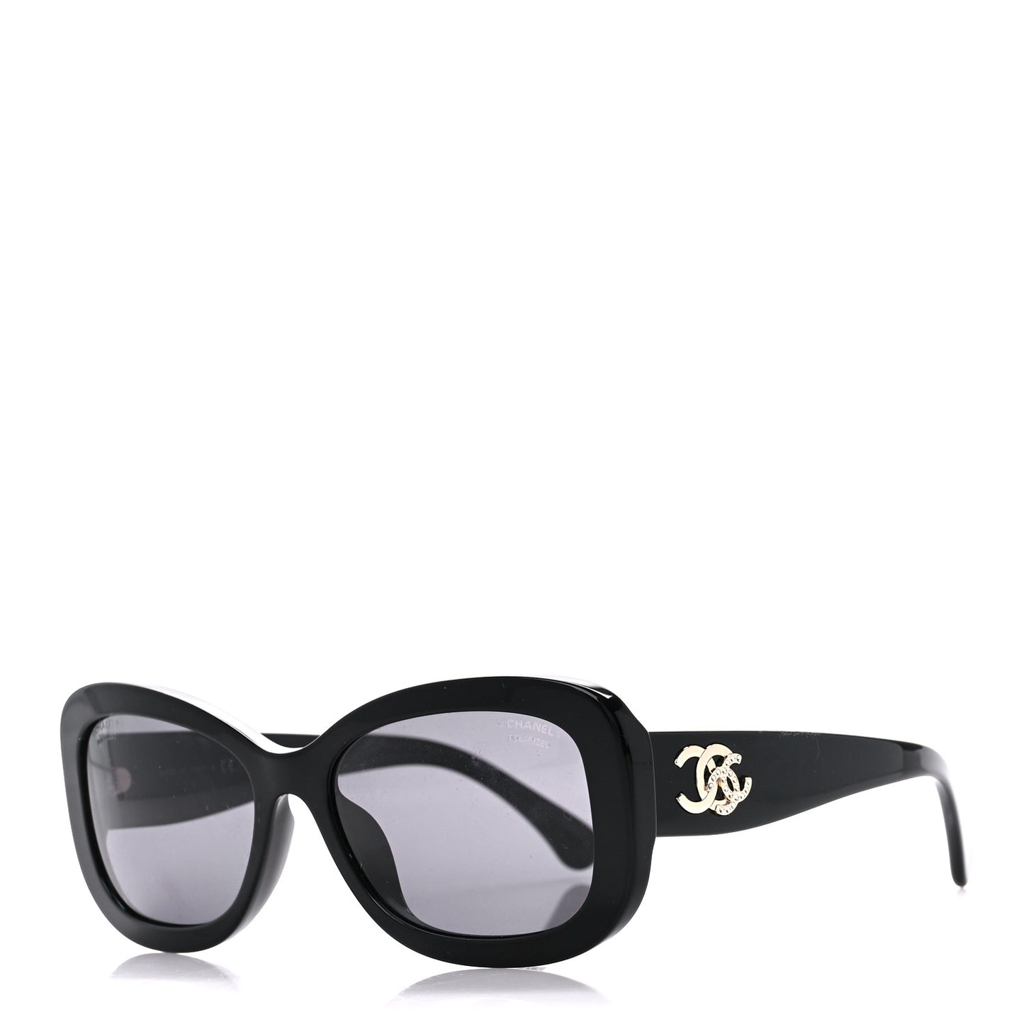 Acetate Oval CC Sunglasses 5468-B Black