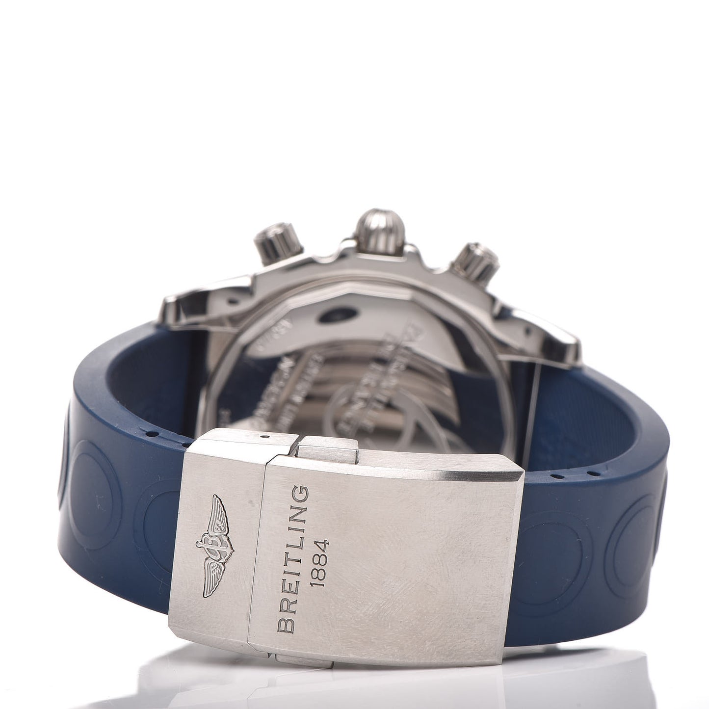 Stainless Steel Rubber 44mm Chronomat Patrouille De France Automatic Watch Blue AB0110