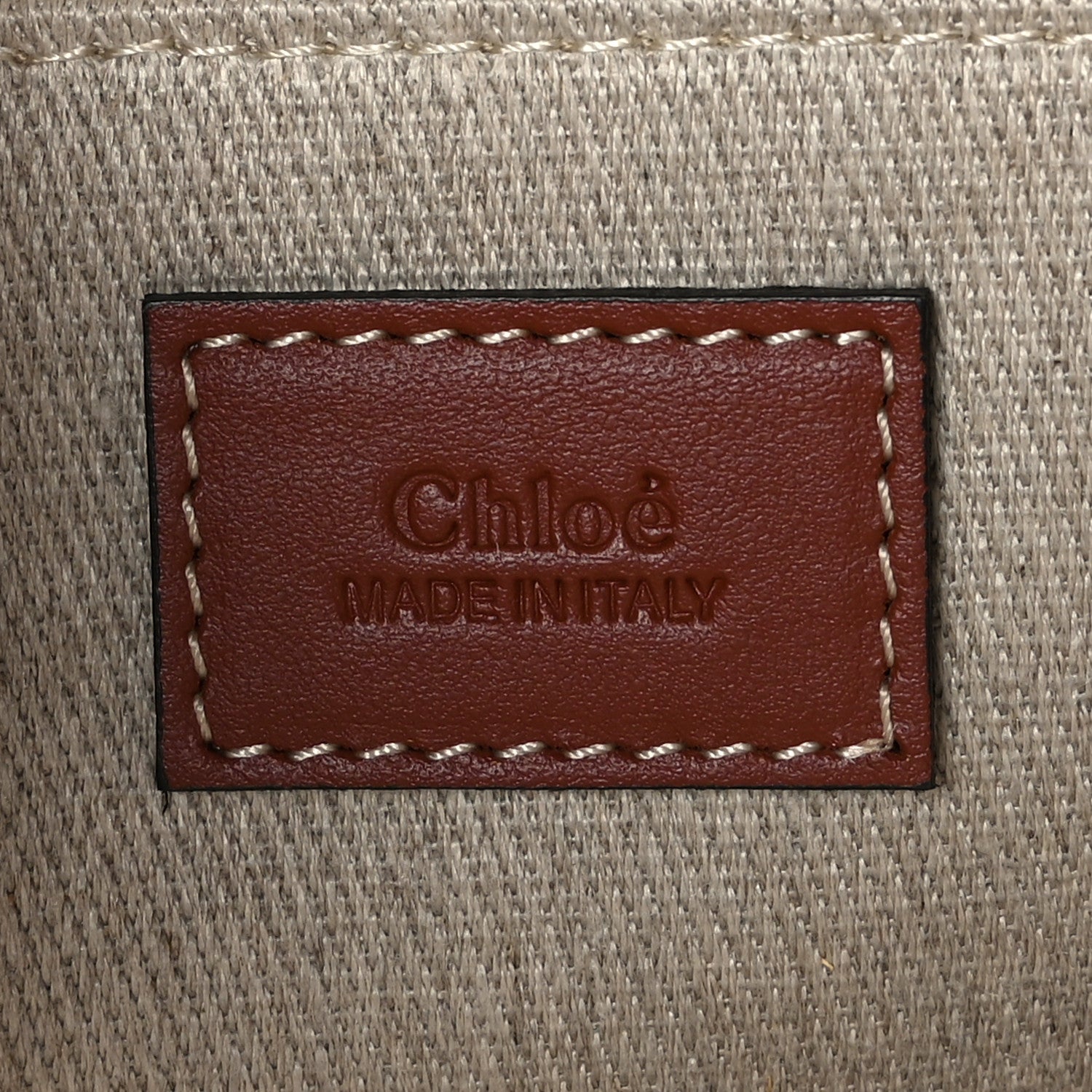 Chloe Cotton Calfskin Medium Woody Ribbon Tote White Brown 6 of 8