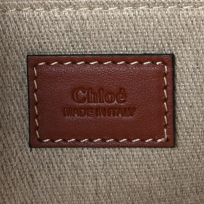 Chloe Cotton Calfskin Medium Woody Ribbon Tote White Brown 6 of 8