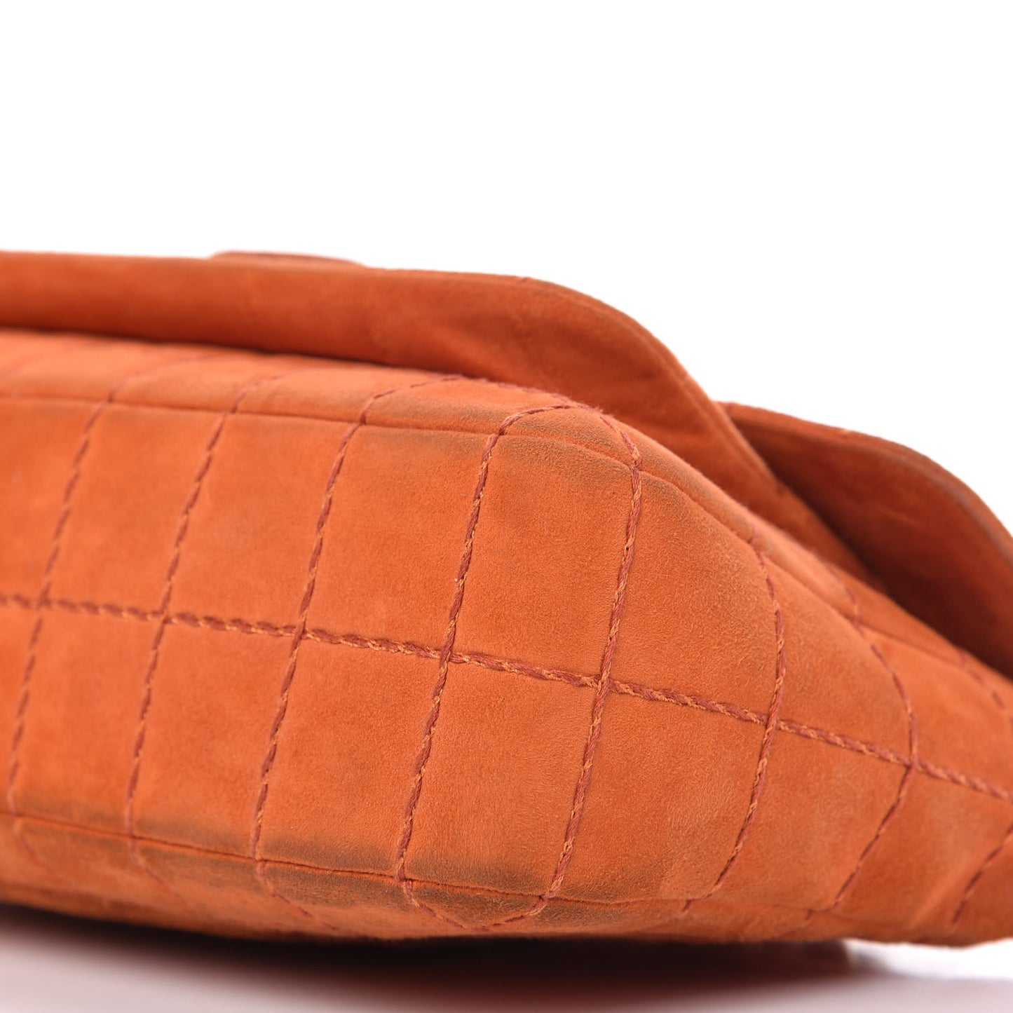 Suede Square Quilted Flap Orange