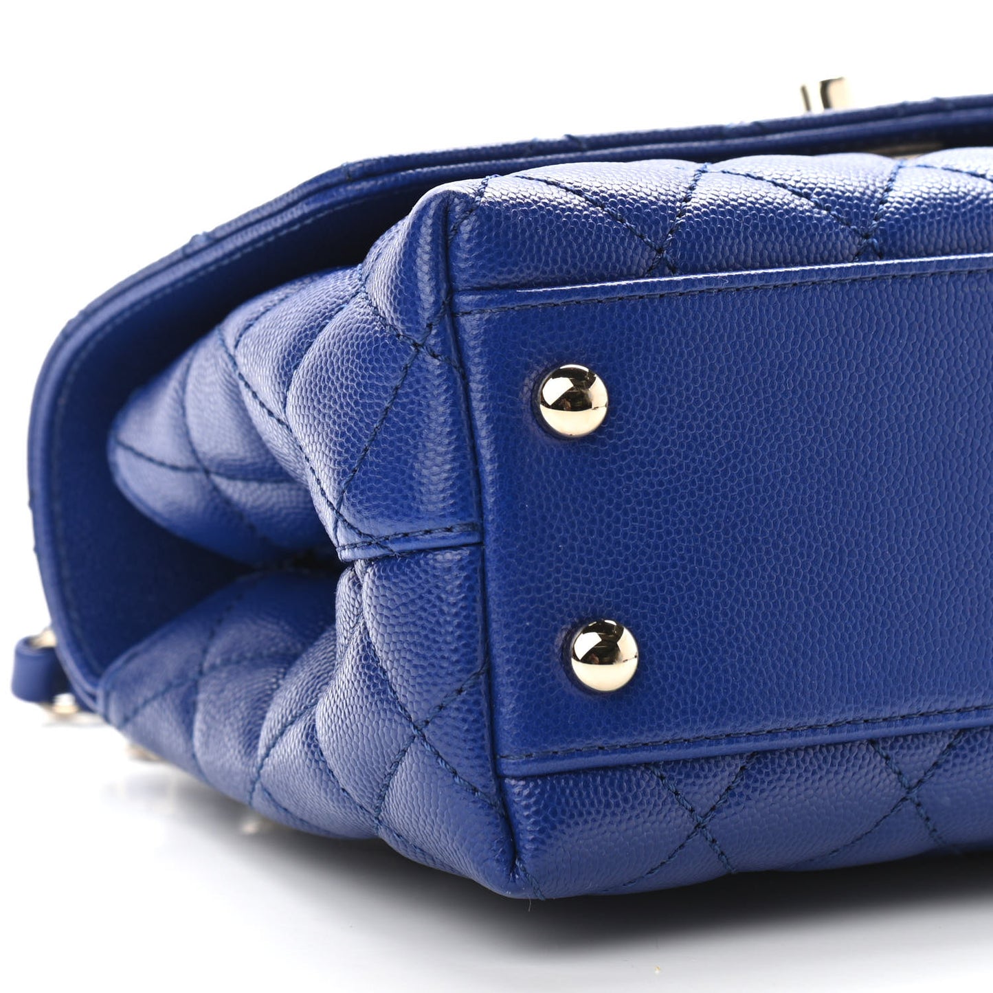 Caviar Quilted Mini Coco Handle Flap Blue