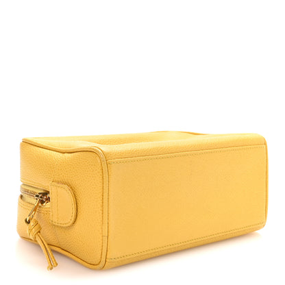 Chanel Caviar Timeless CC Cosmetic Pouch Yellow 4 of 8