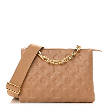 Louis Vuitton Lambskin Embossed Monogram Coussin PM Camel 1 of 12