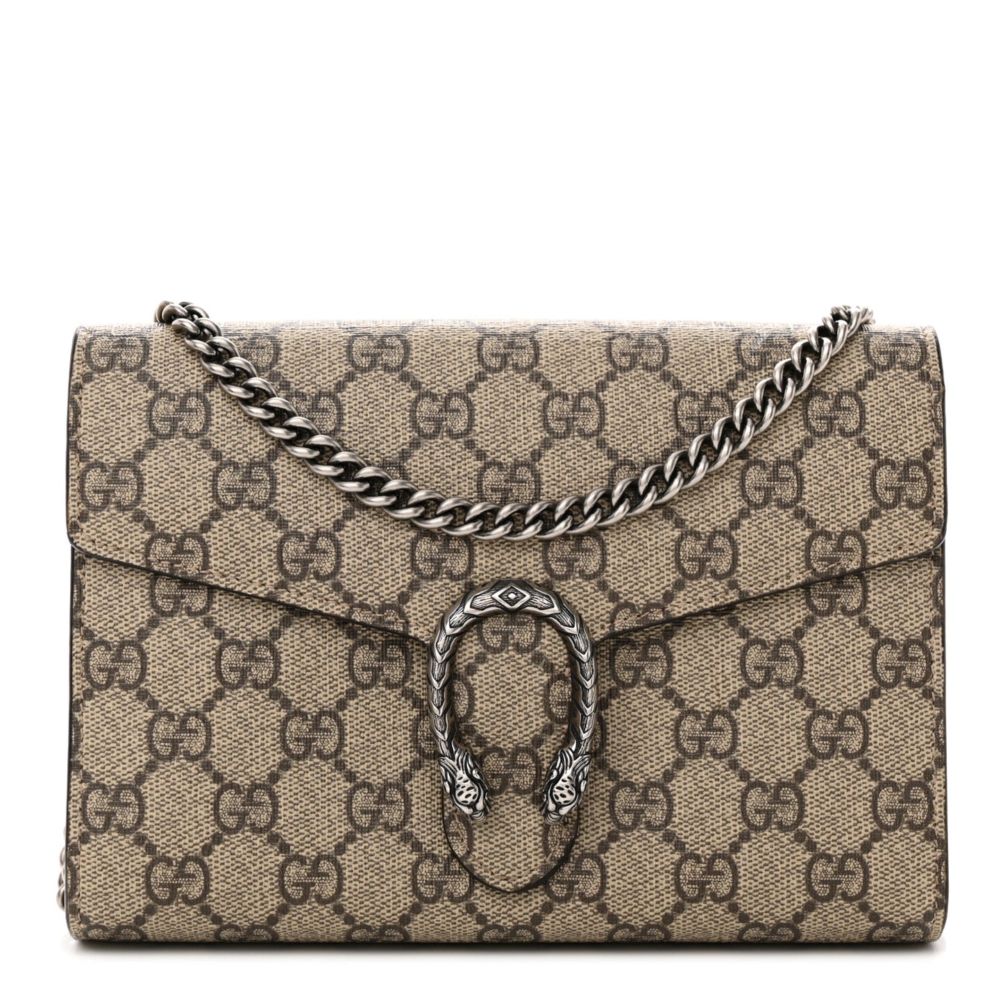 GG Supreme Monogram Mini Dionysus Chain Wallet Beige Taupe