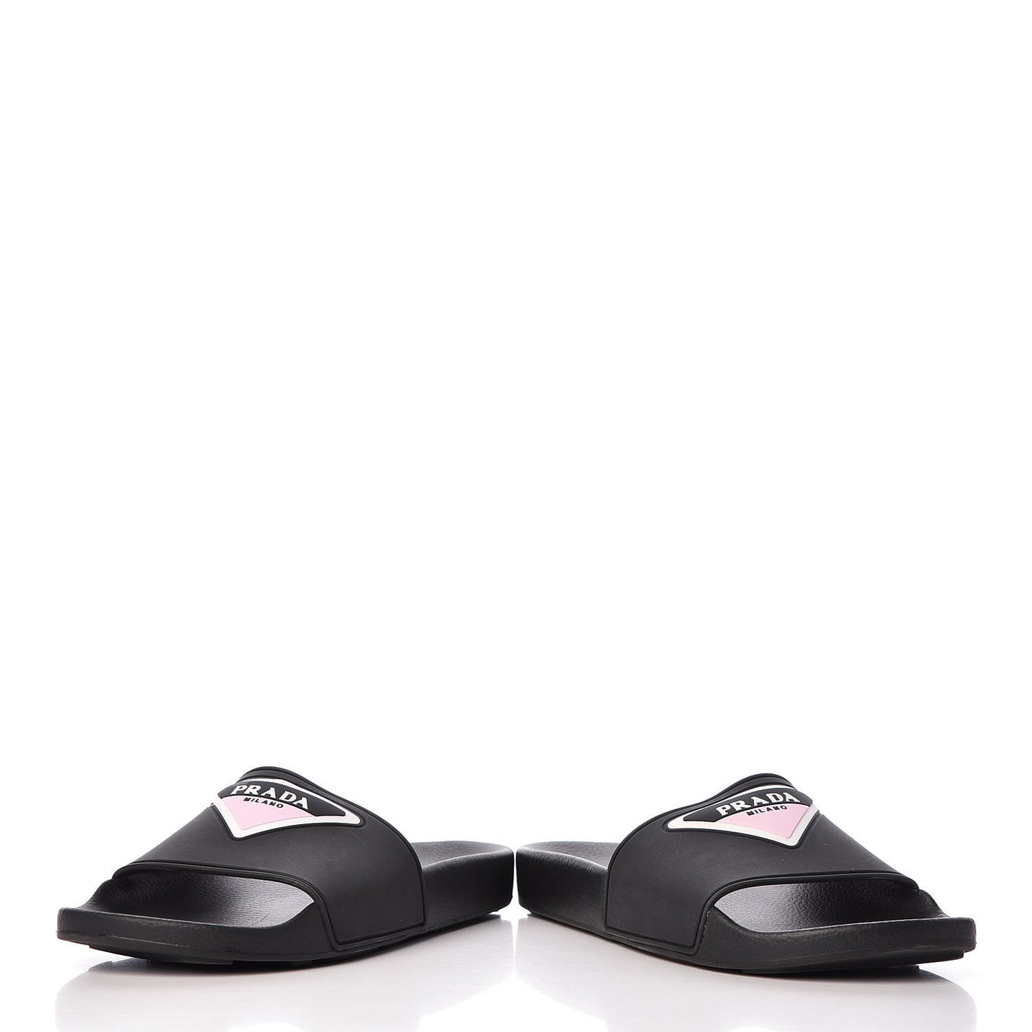 Rubber Logo Pool Slide Sandals 37 Black Rosa