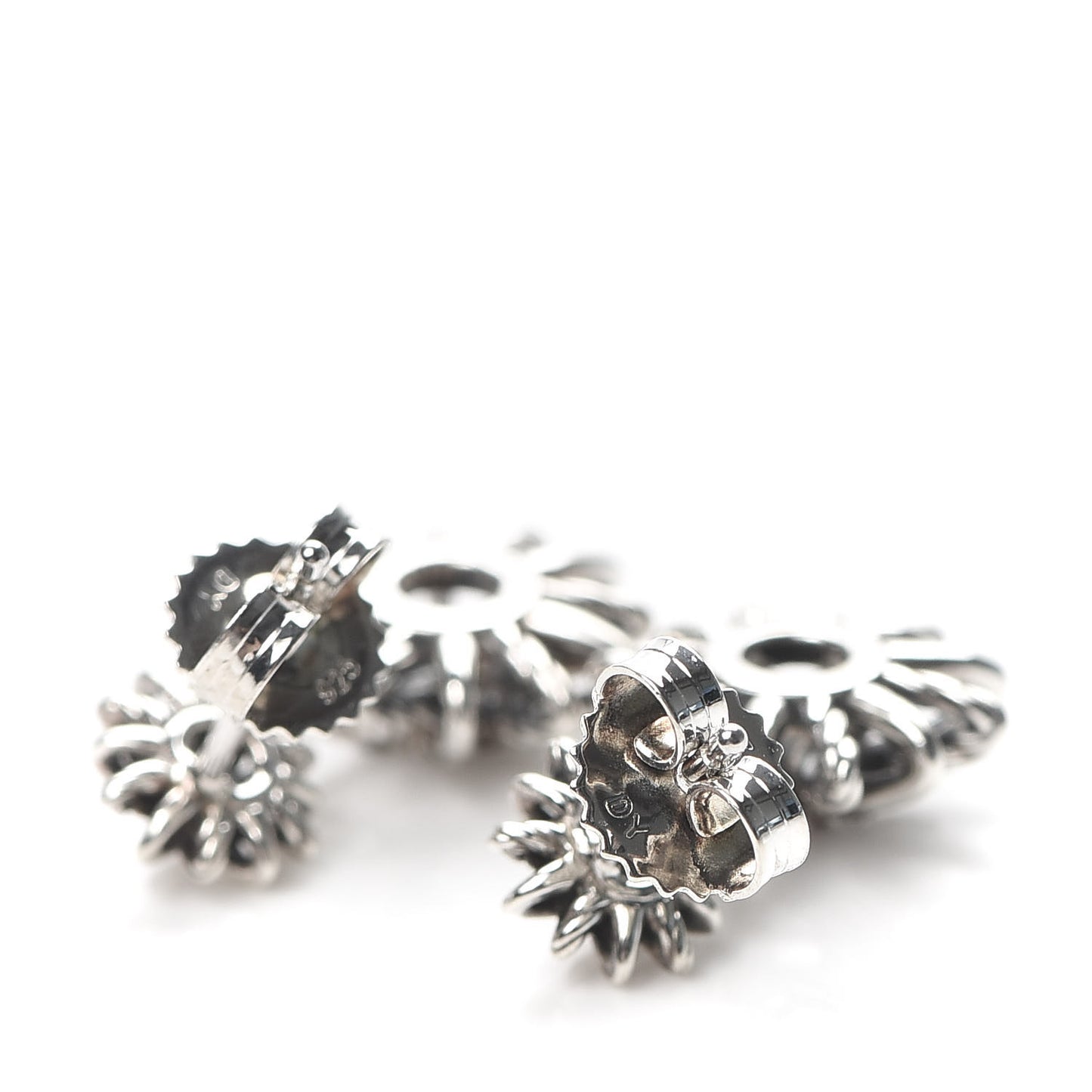 Sterling Silver Diamond Starburst Double Drop Earrings