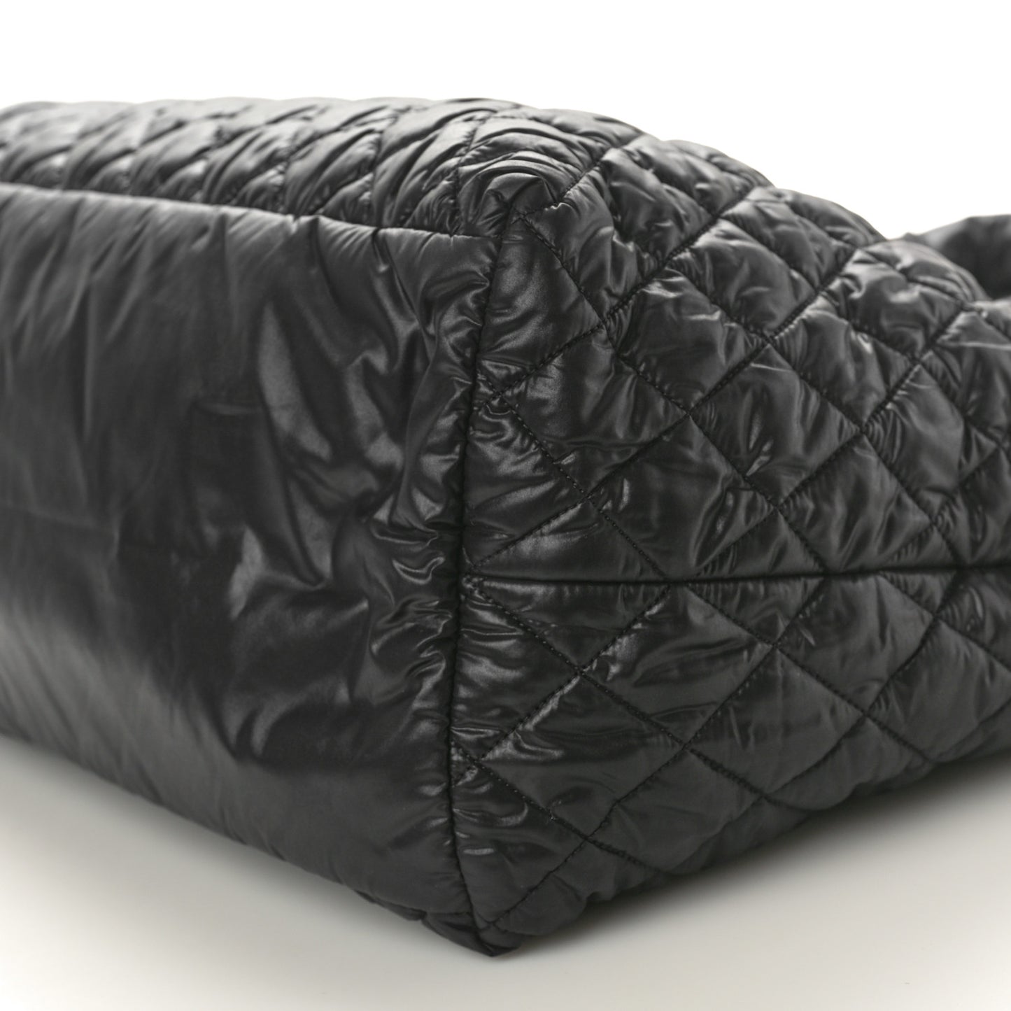 Nylon Quilted Large Coco Cocoon Tote Black