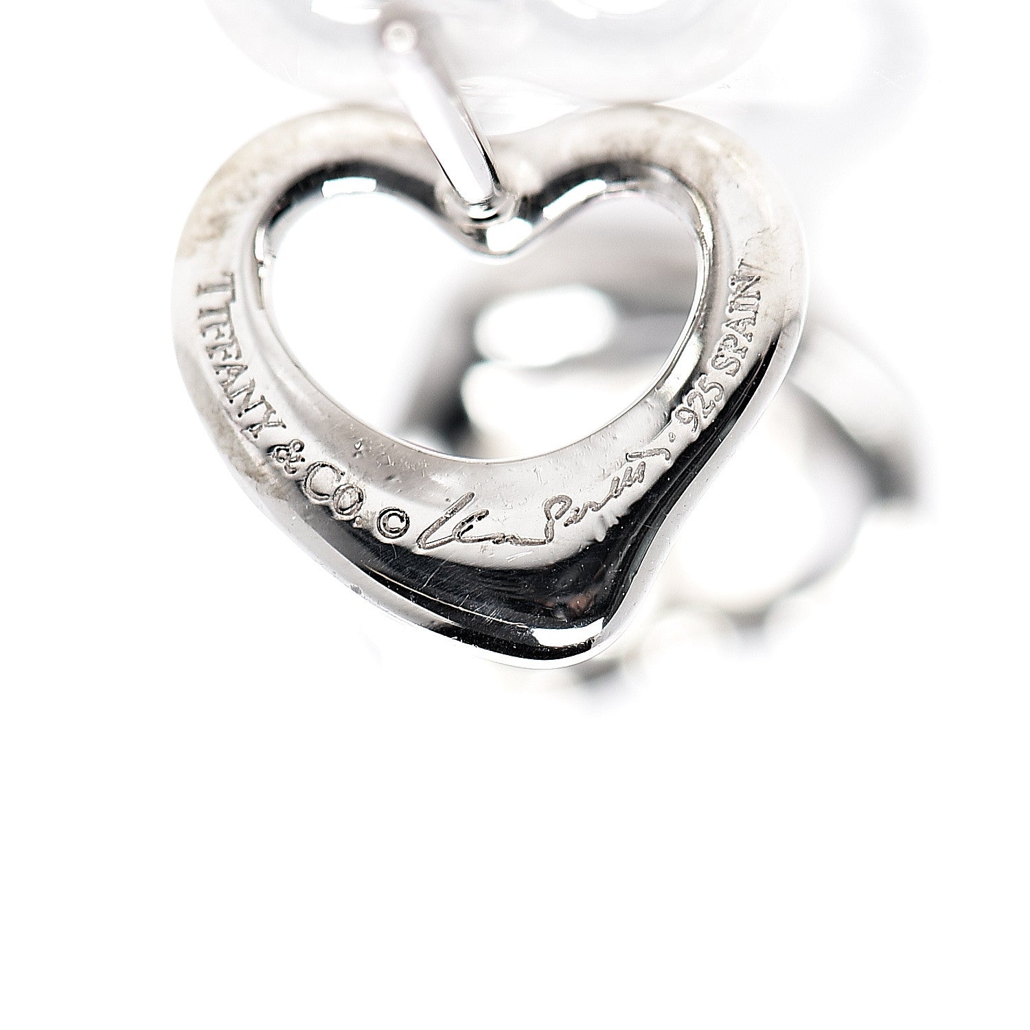 Tiffany Sterling Silver 11mm Elsa Peretti Open Heart Earrings 4 of 4