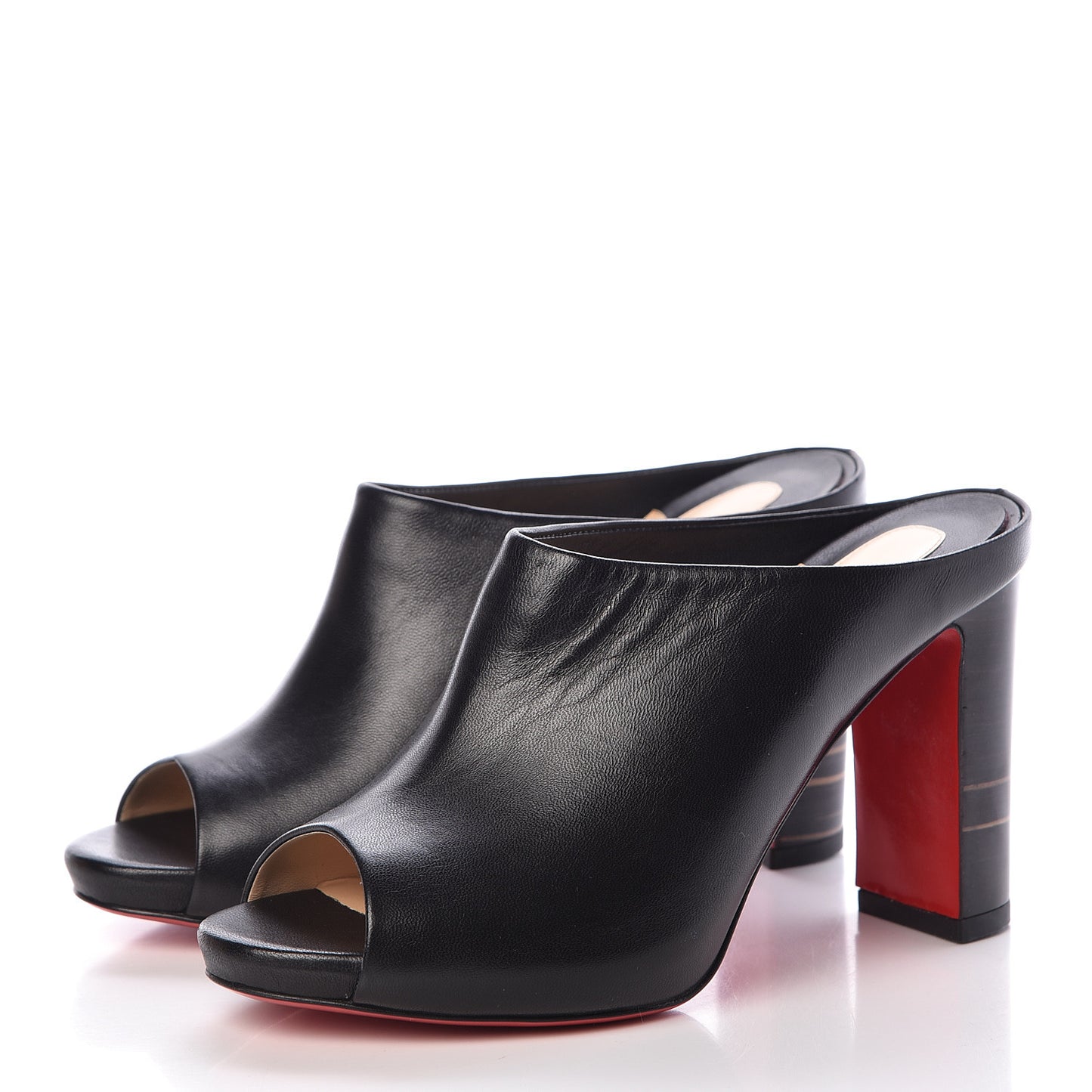 Nappa Corinthe 100 Peep Toe Mule 35.5 Black