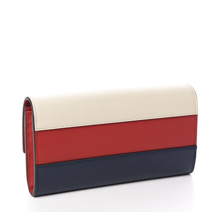 Gucci Calfskin Queen Margaret Flap Wallet Blue Agata Hibiscus Red Mystic White 3 of 8