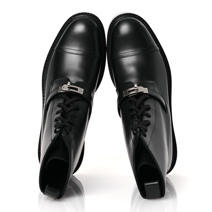Hermes Glossed Calfskin Funk Ankle Boots 41 Black 2 of 13