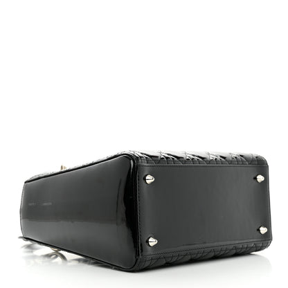 Christian Dior Patent Cannage Medium Lady Dior Black 4 of 11