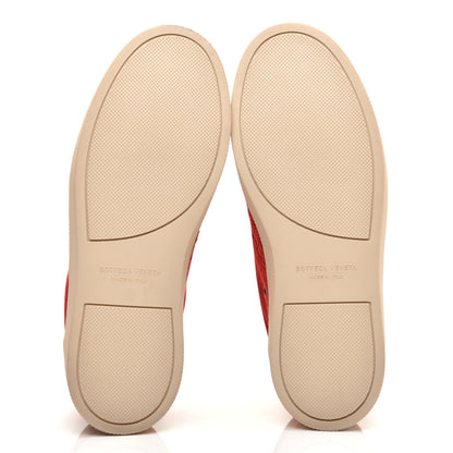 Bottega Veneta Suede Intrecciato Lace Up Sneakers 41 Red 5 of 7