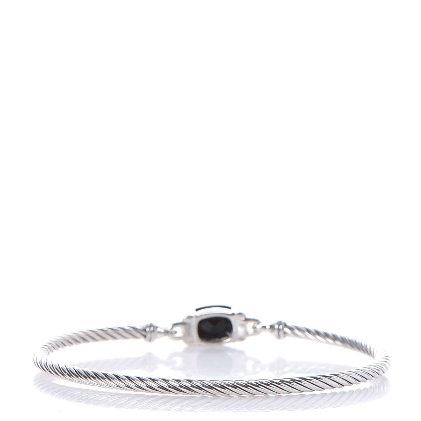 Sterling Silver Diamond Black Onyx 3mm Petite Wheaton Bracelet