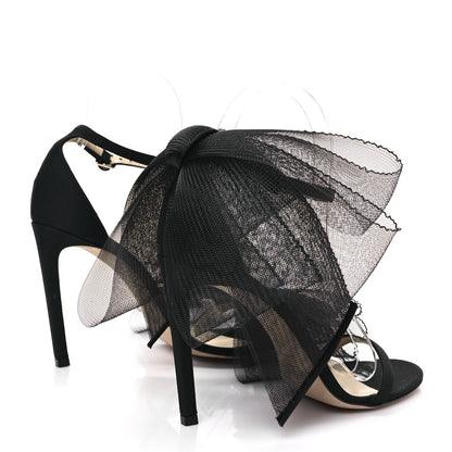 Jimmy Choo Grosgrain Aveline Bow 100 Sandals 37.5 Black 4 of 8