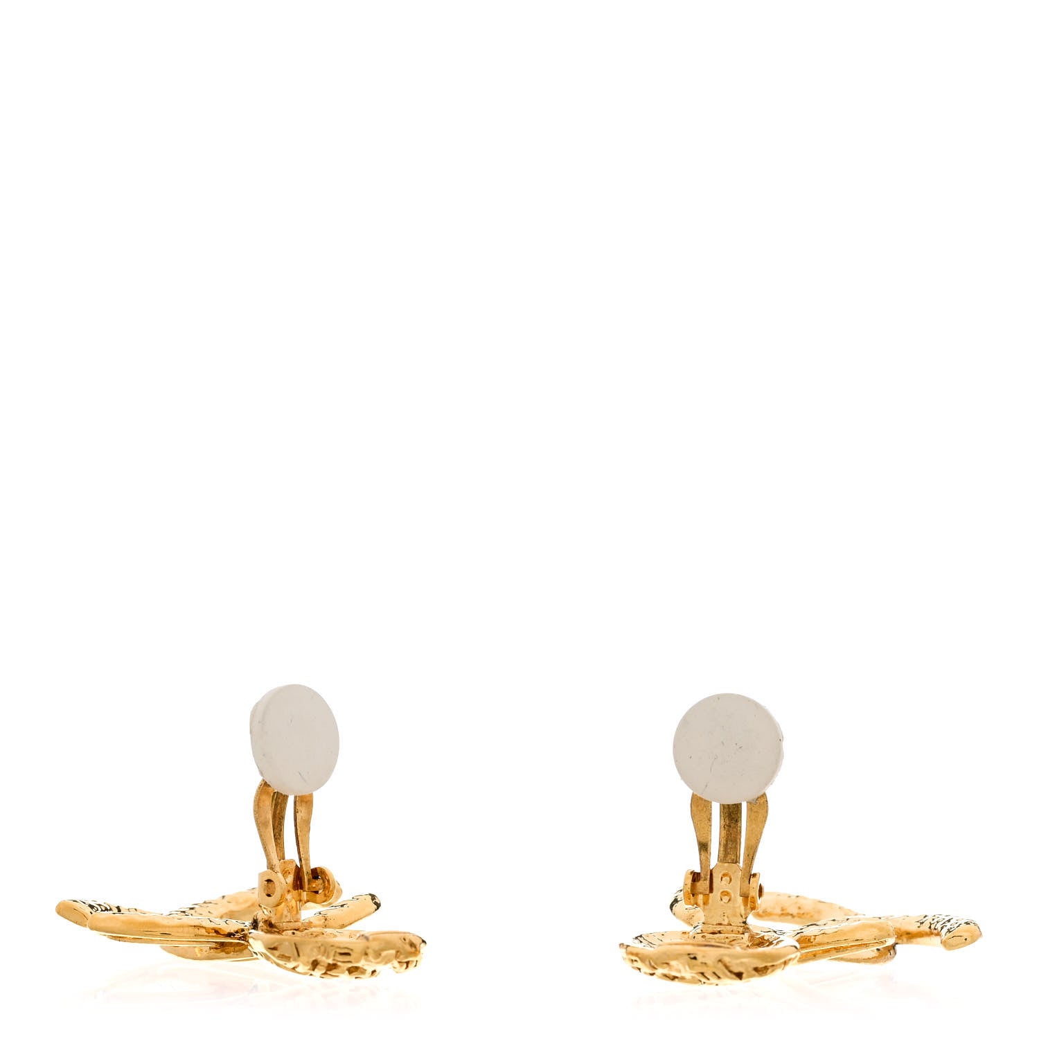 Chanel Metal CC Logo Drop Clip On Earrings Gold 3 of 5