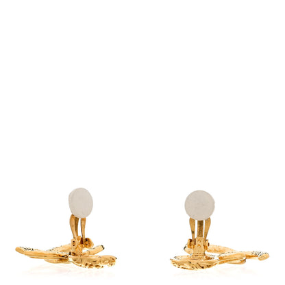 Chanel Metal CC Logo Drop Clip On Earrings Gold 3 of 5