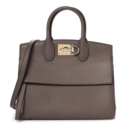 Salvatore Ferragamo Calfskin Studio Bag Caraway Seed 3 of 13