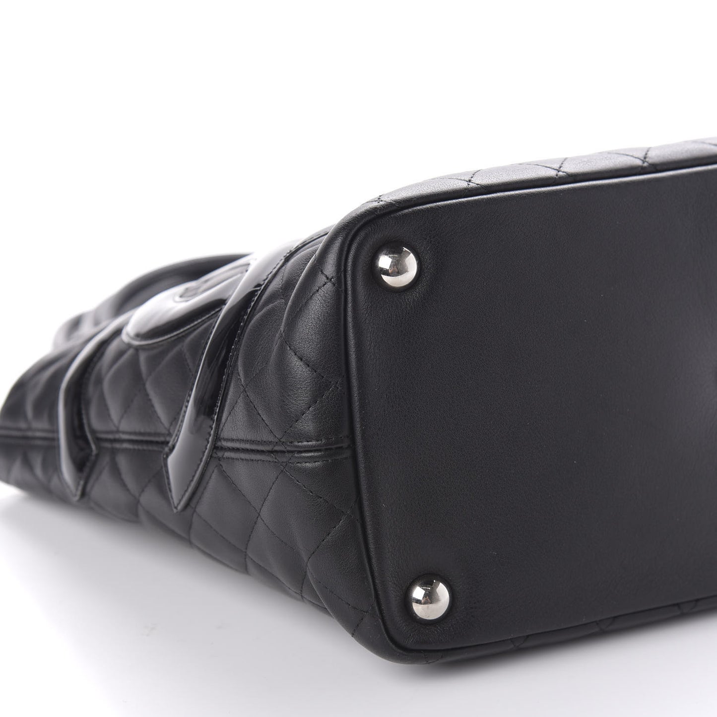 Calfskin Quilted Large Cambon Tote Black