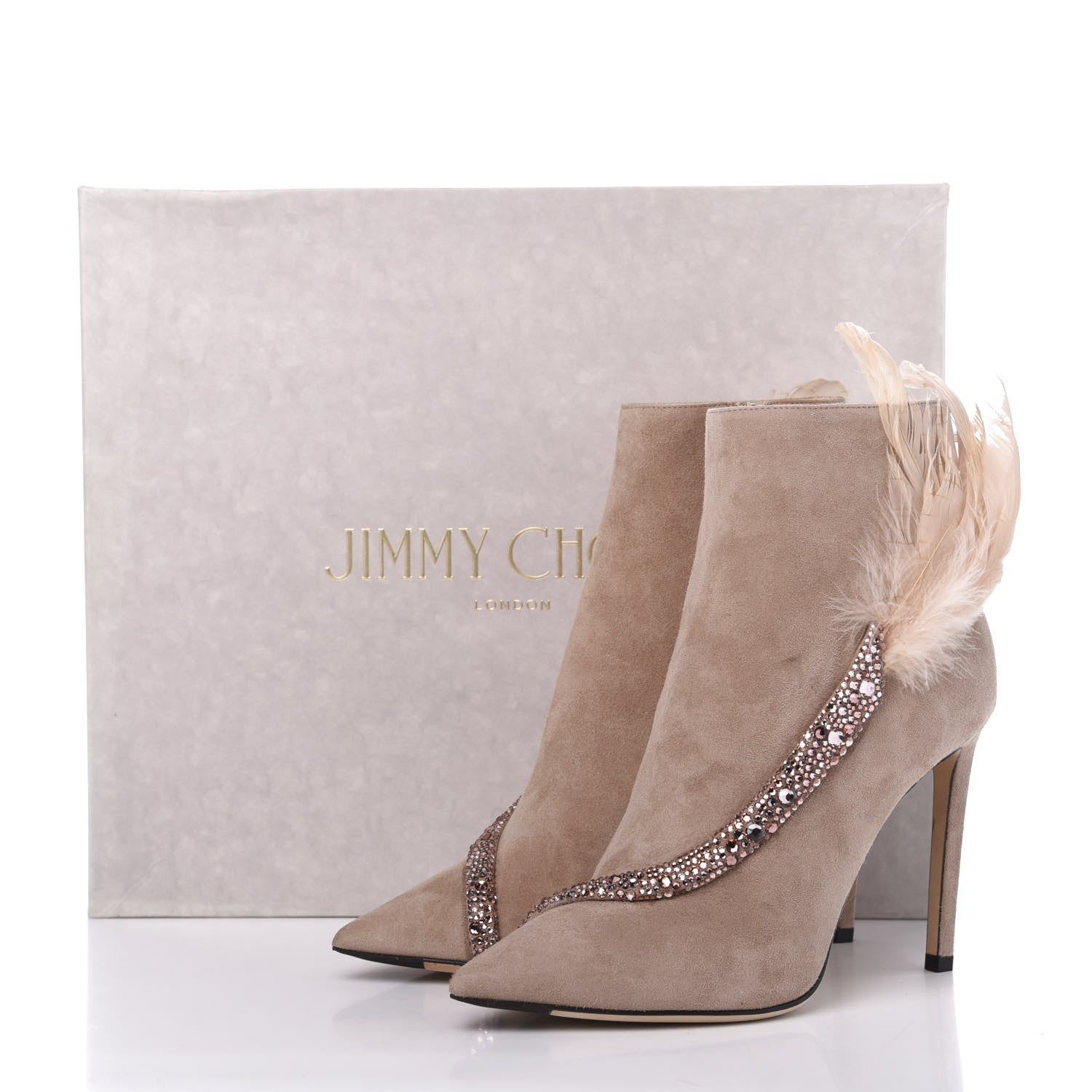 Jimmy Choo Suede Tanya 100 Ankle Boots 37.5 Ballet 9 of 9
