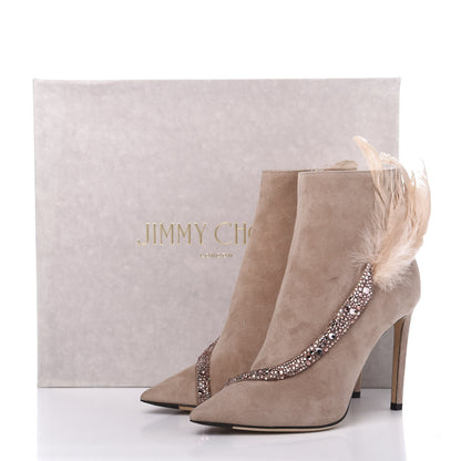Jimmy Choo Suede Tanya 100 Ankle Boots 37.5 Ballet 9 of 9