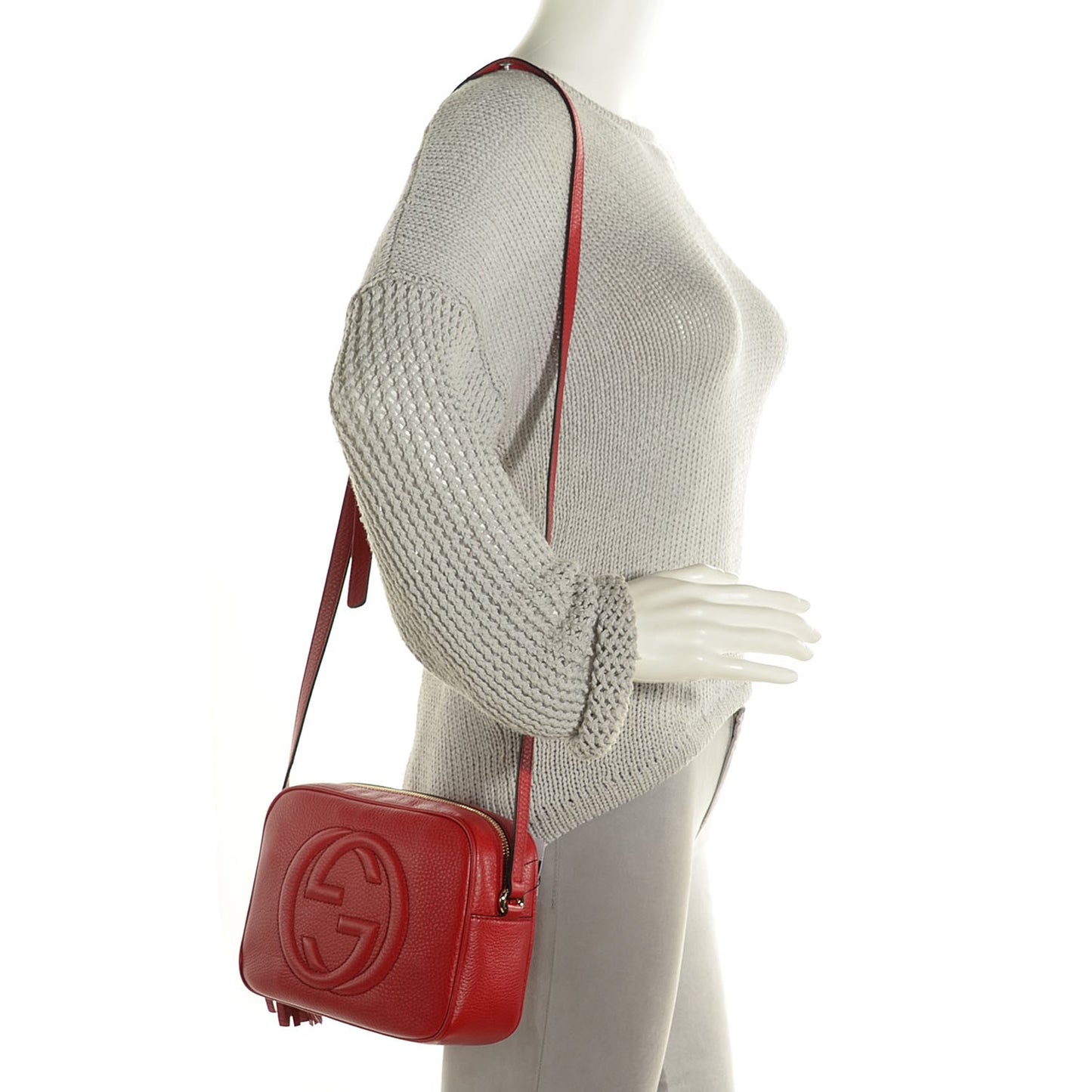 Pebbled Calfskin Small Soho Disco Bag Tabasco Red