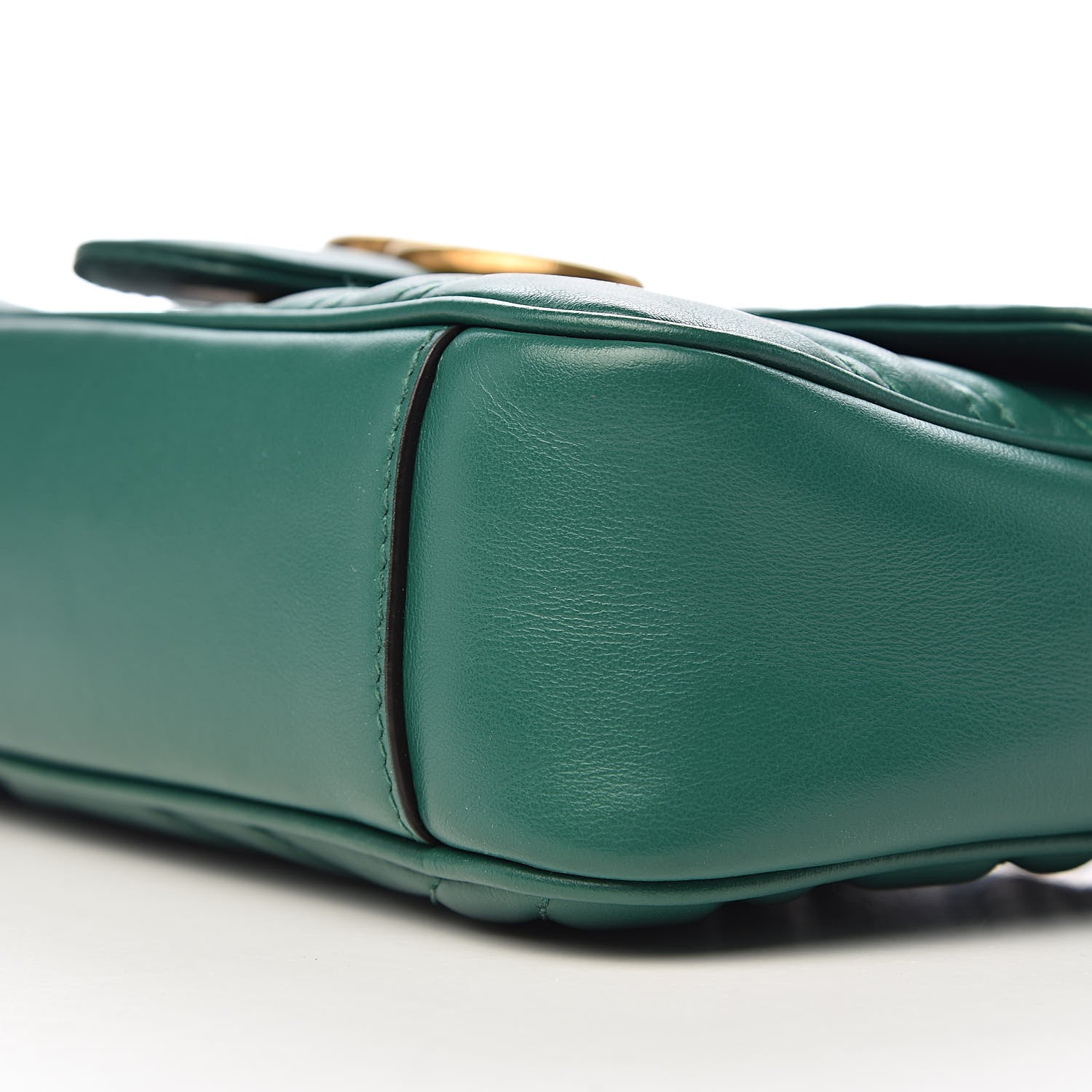 Gucci Calfskin Matelasse Mini GG Marmont Shoulder Bag Emerald Green 10 of 11