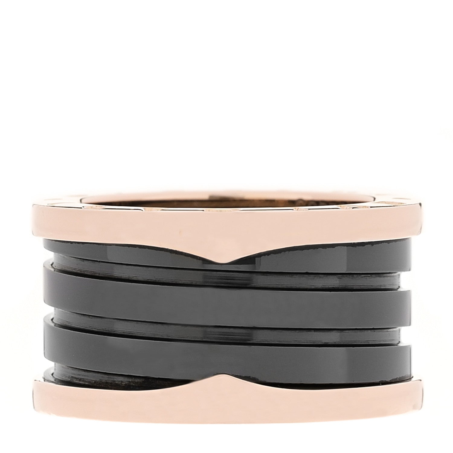 Bulgari 18K Rose Gold Black Ceramic B.Zero1 Four-Band Ring 53 6.25 1 of 5