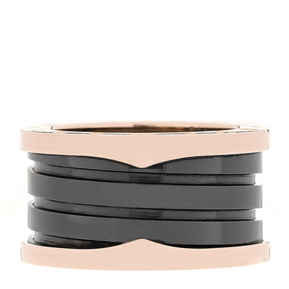 Bulgari 18K Rose Gold Black Ceramic B.Zero1 Four-Band Ring 53 6.25 1 of 5
