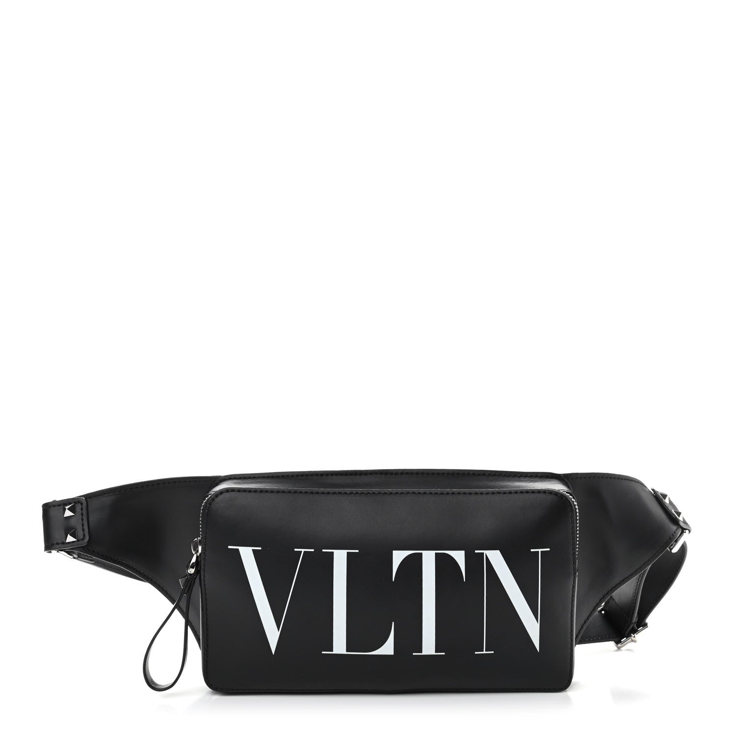 Valentino Garavani Calfskin VLTN Belt Bag Black White 1 of 8