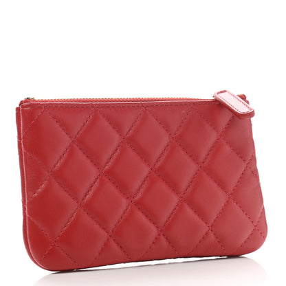 Chanel Lambskin Quilted Small Cosmetic Case Red 3 of 8