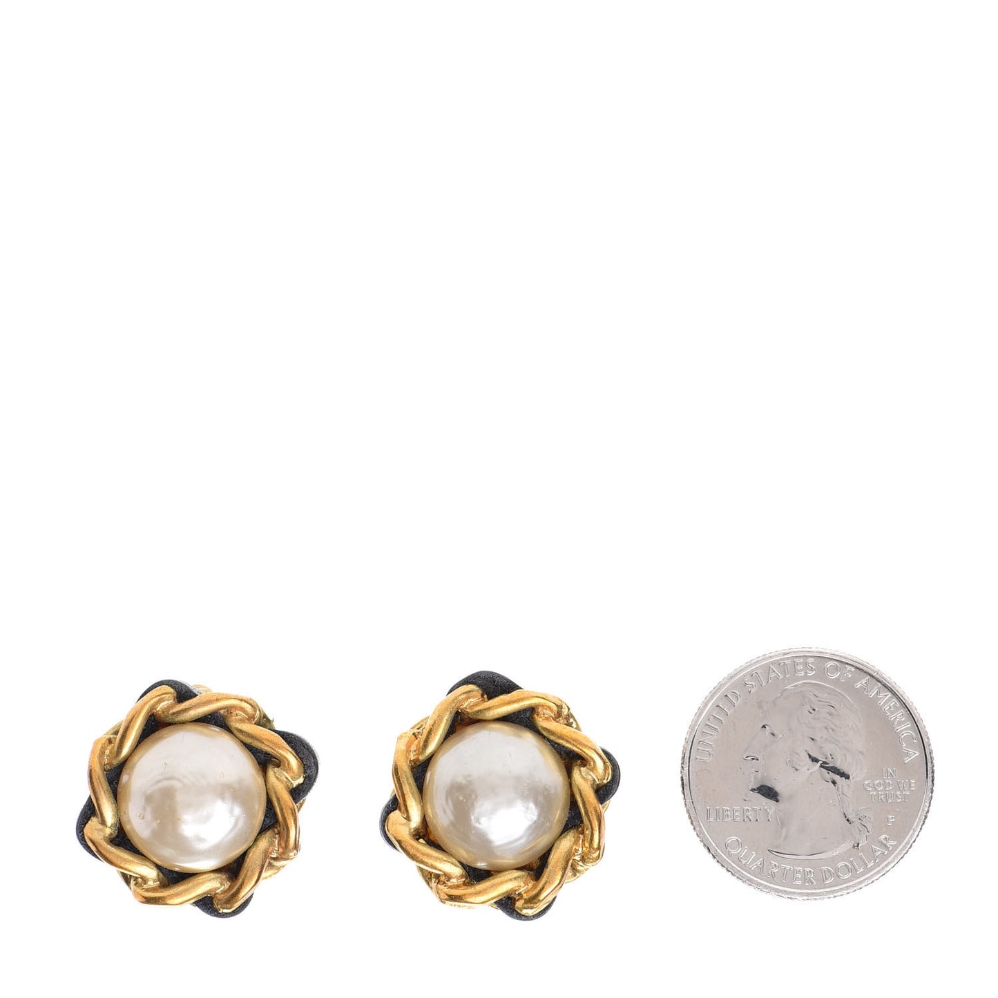Pearl Lambskin Clip On Earrings Gold