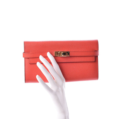 Hermes Epsom Kelly Longue Wallet Rose Jaipur 2 of 27