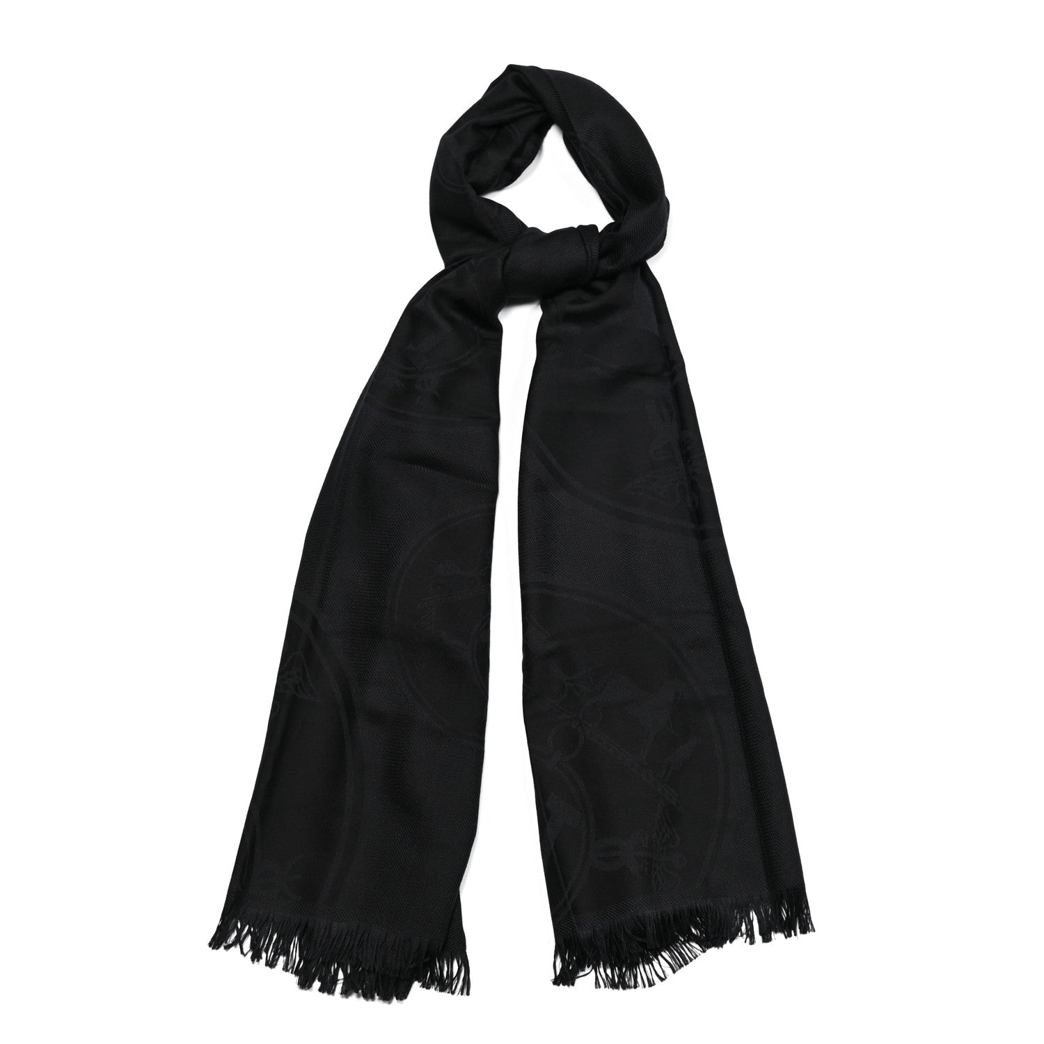 Hermes Cashmere Silk New Libris Stole Black 1 of 4