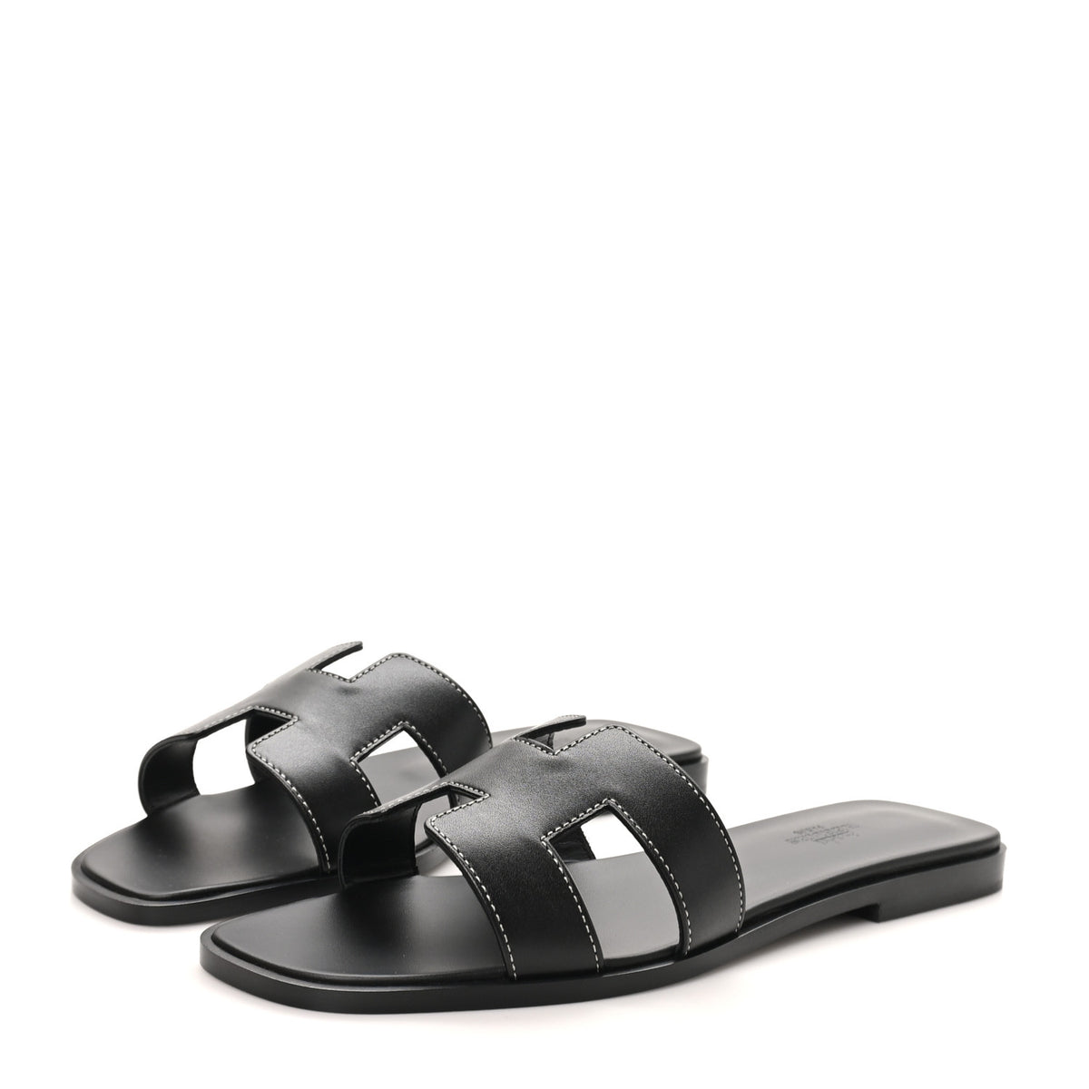 Box Calfskin Oran Sandals 38 Black