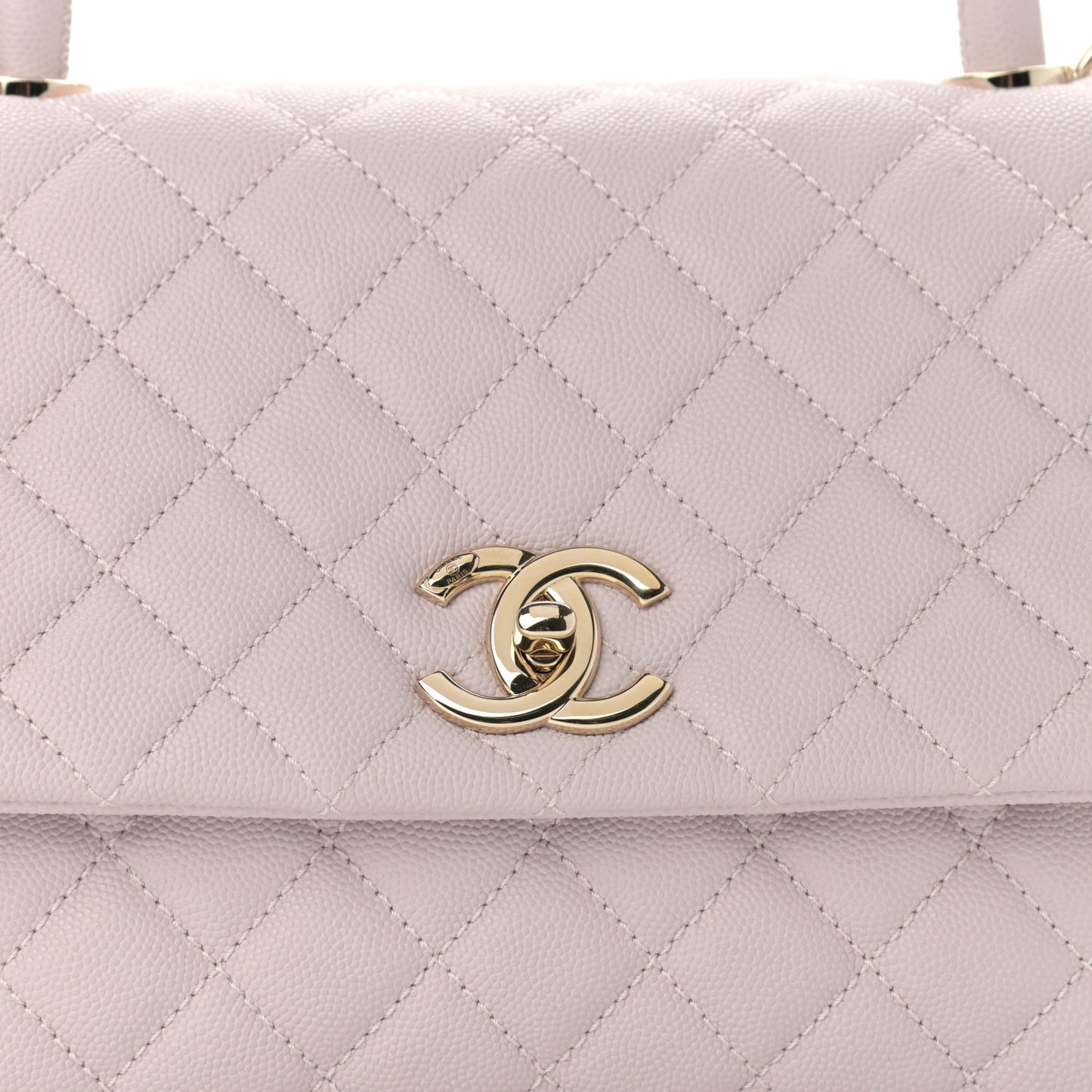 Caviar Quilted Small Coco Handle Flap Light Pink