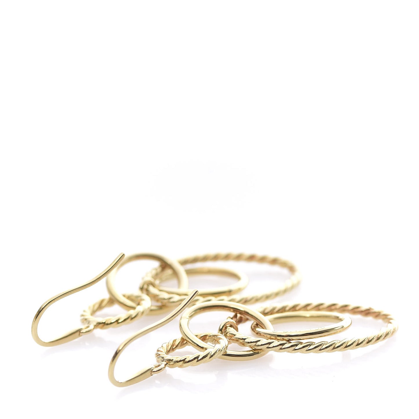 18K Yellow Gold Mobile Oval Drop Earrings