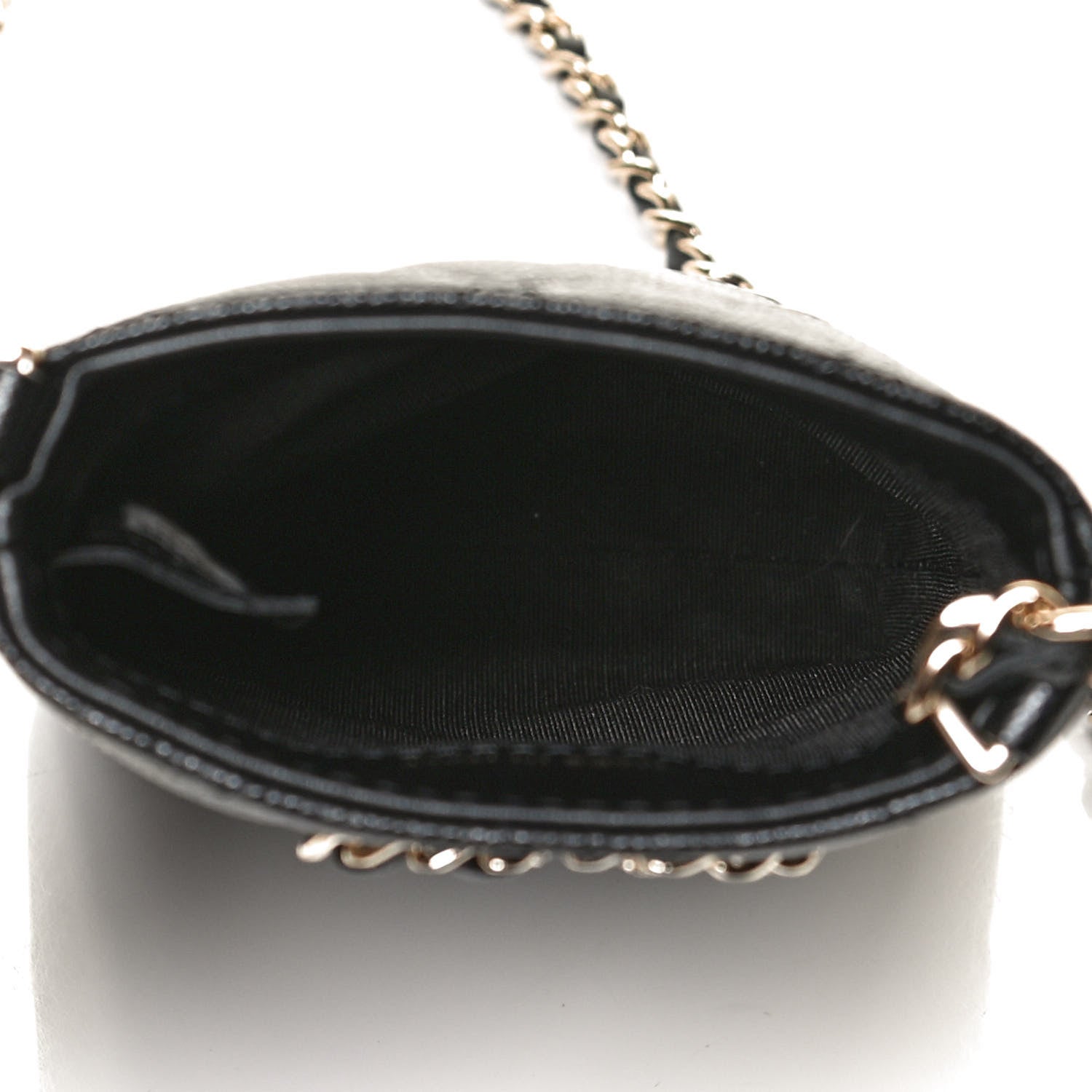 Chanel Caviar Quilted French New Wave Phone Holder With Chain Black 5 of 13