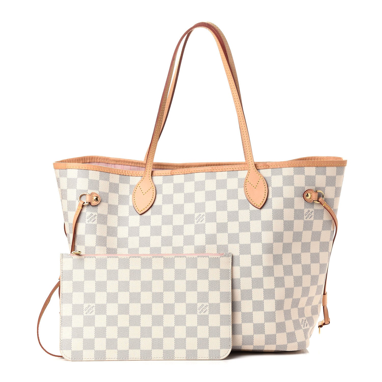 Louis Vuitton Damier Azur Neo Neverfull MM Rose Ballerine 1 of 8