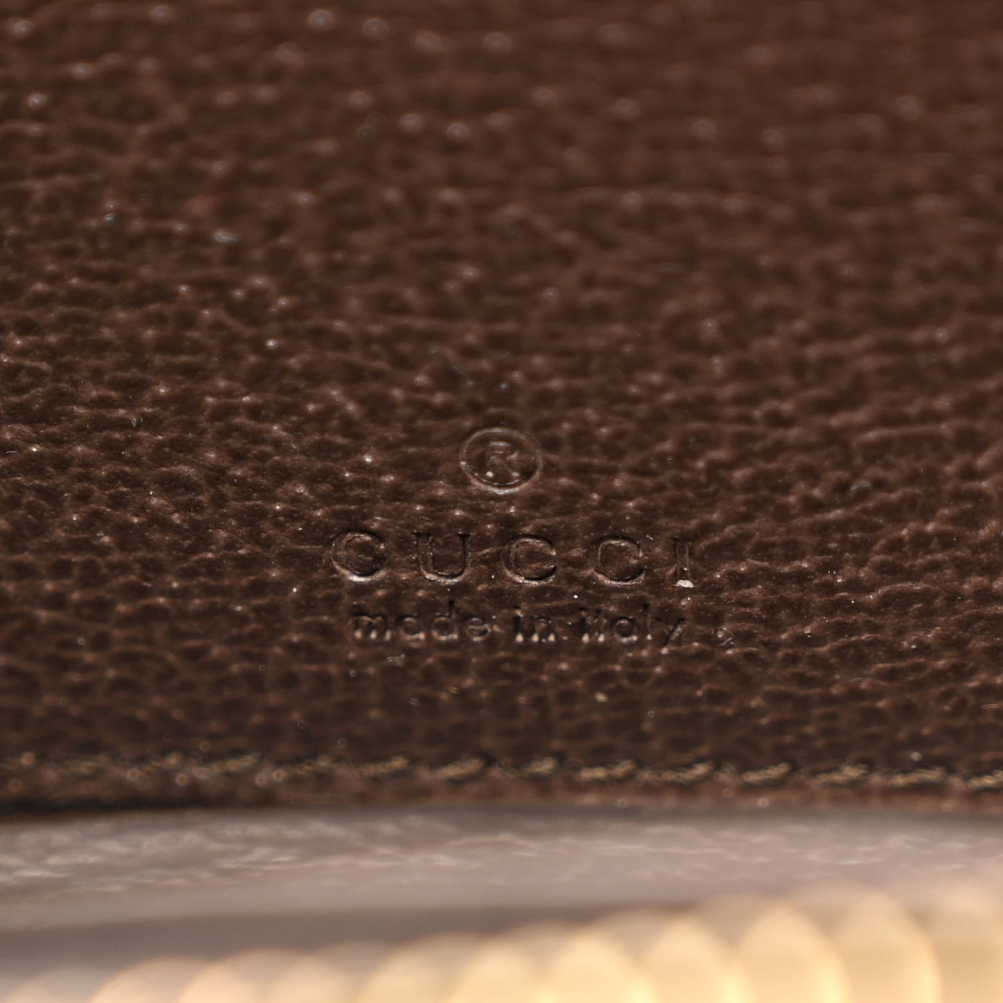 GG Supreme Monogram Textured Dollar Calfskin Web Ophidia Zip Around Card Case Wallet Beige Ebony New Acero