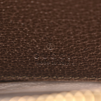 Gucci GG Supreme Monogram Textured Dollar Calfskin Web Ophidia Zip Around Card Case Wallet Beige Ebony New Acero 6 of 10
