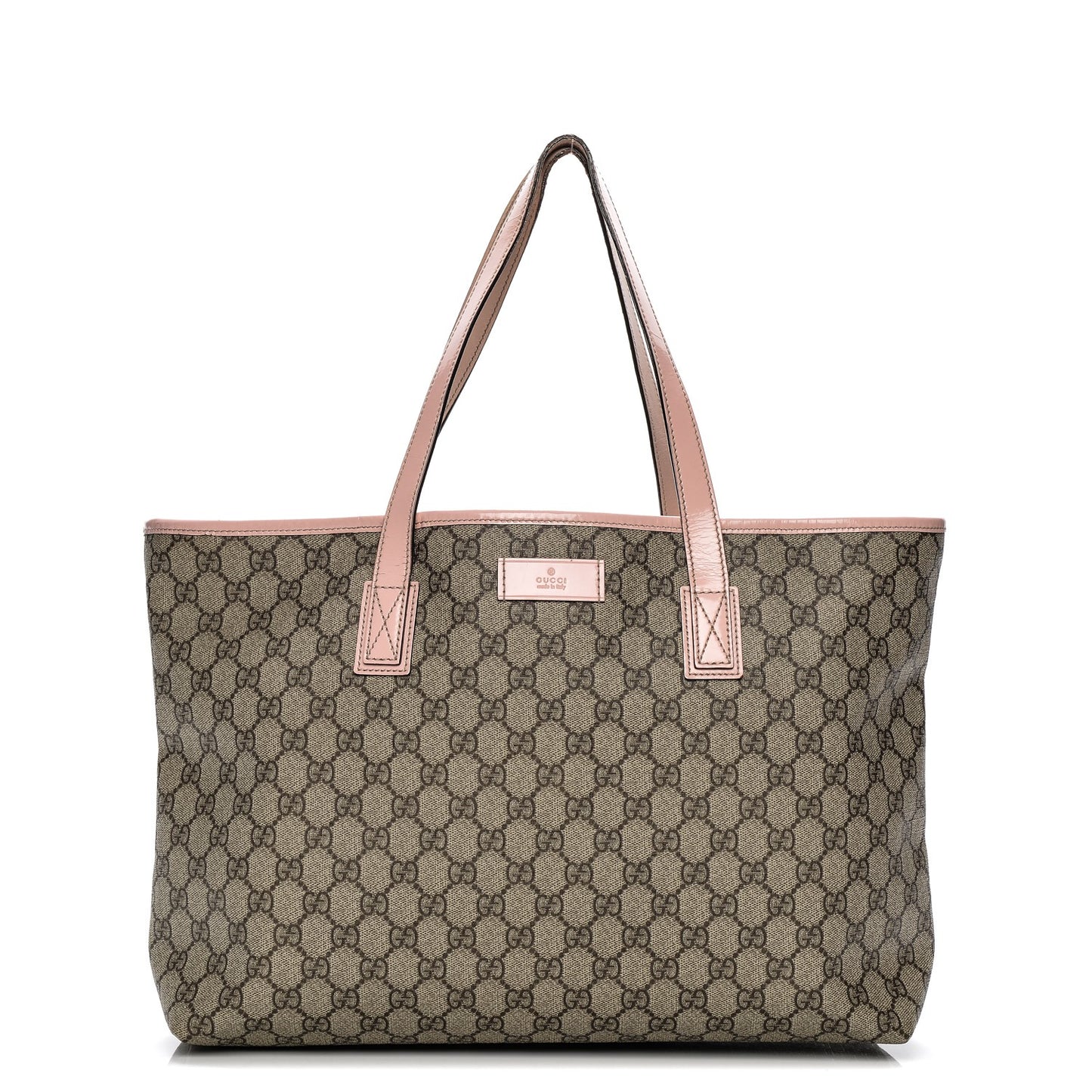 GG Supreme Monogram Medium Zippered Shopping Tote Pink