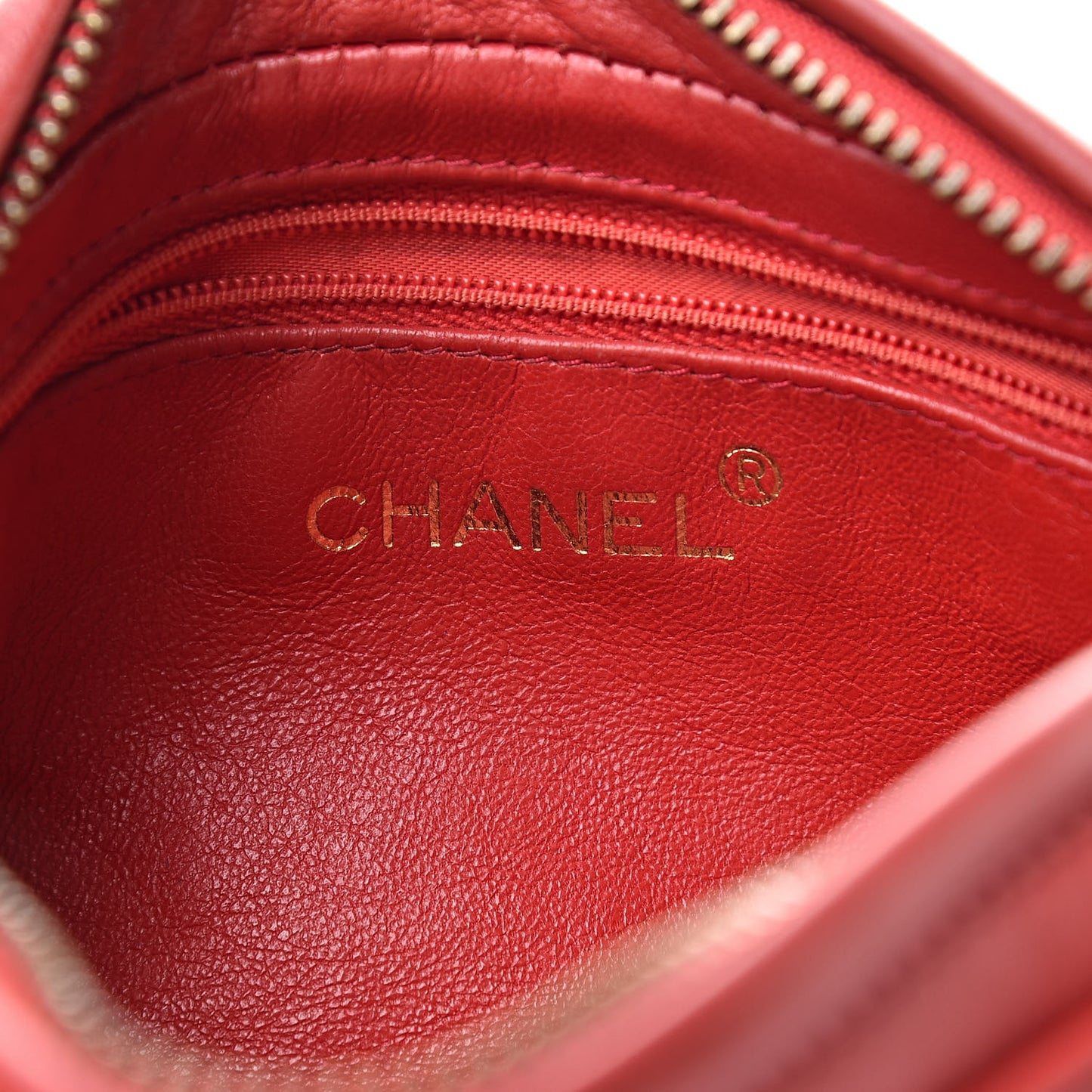 Lambskin Quilted Tassel Pouch Red