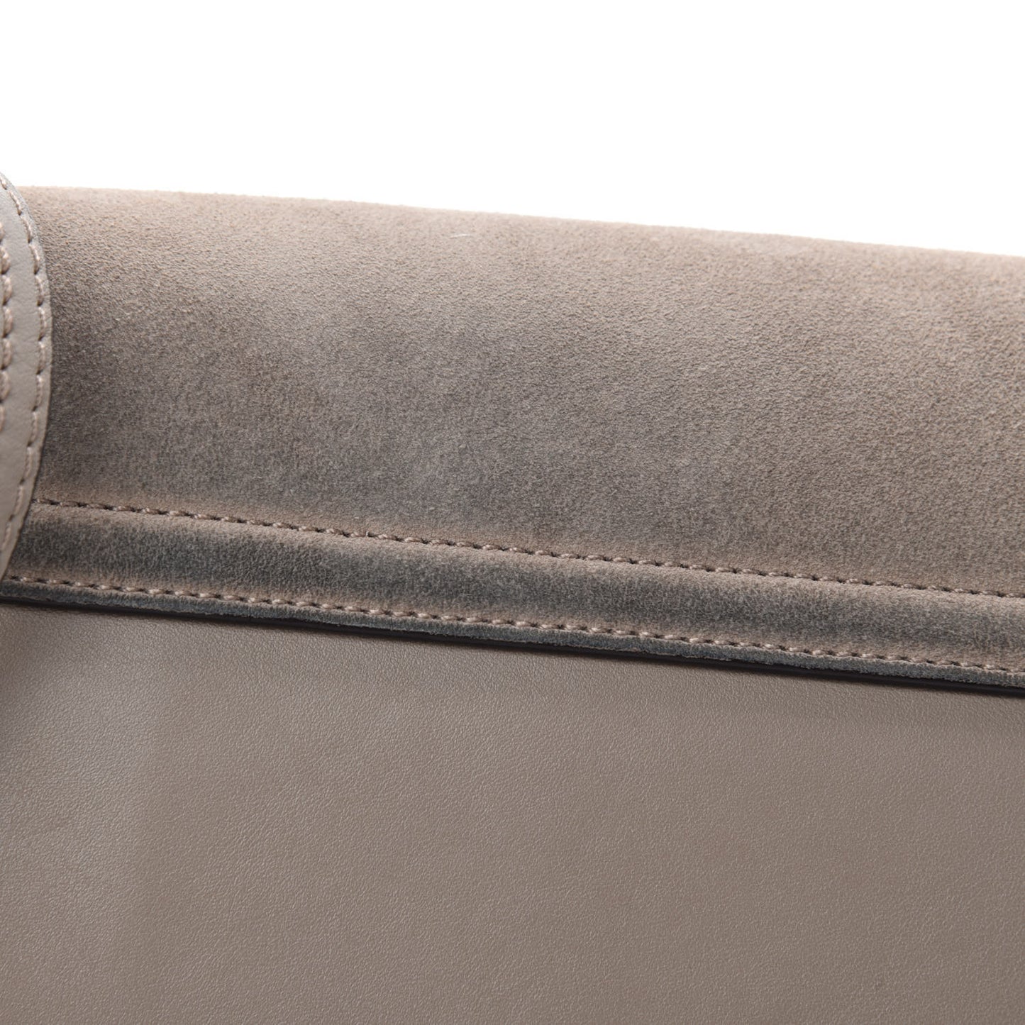 Suede Calfskin Small Faye Shoulder Bag Motty Grey